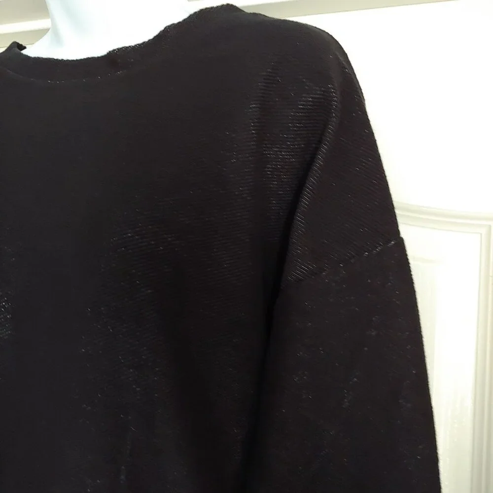 Fresh Produce Black Cotton Sweatshirt  3/4 length M/L - Picture 4 of 12